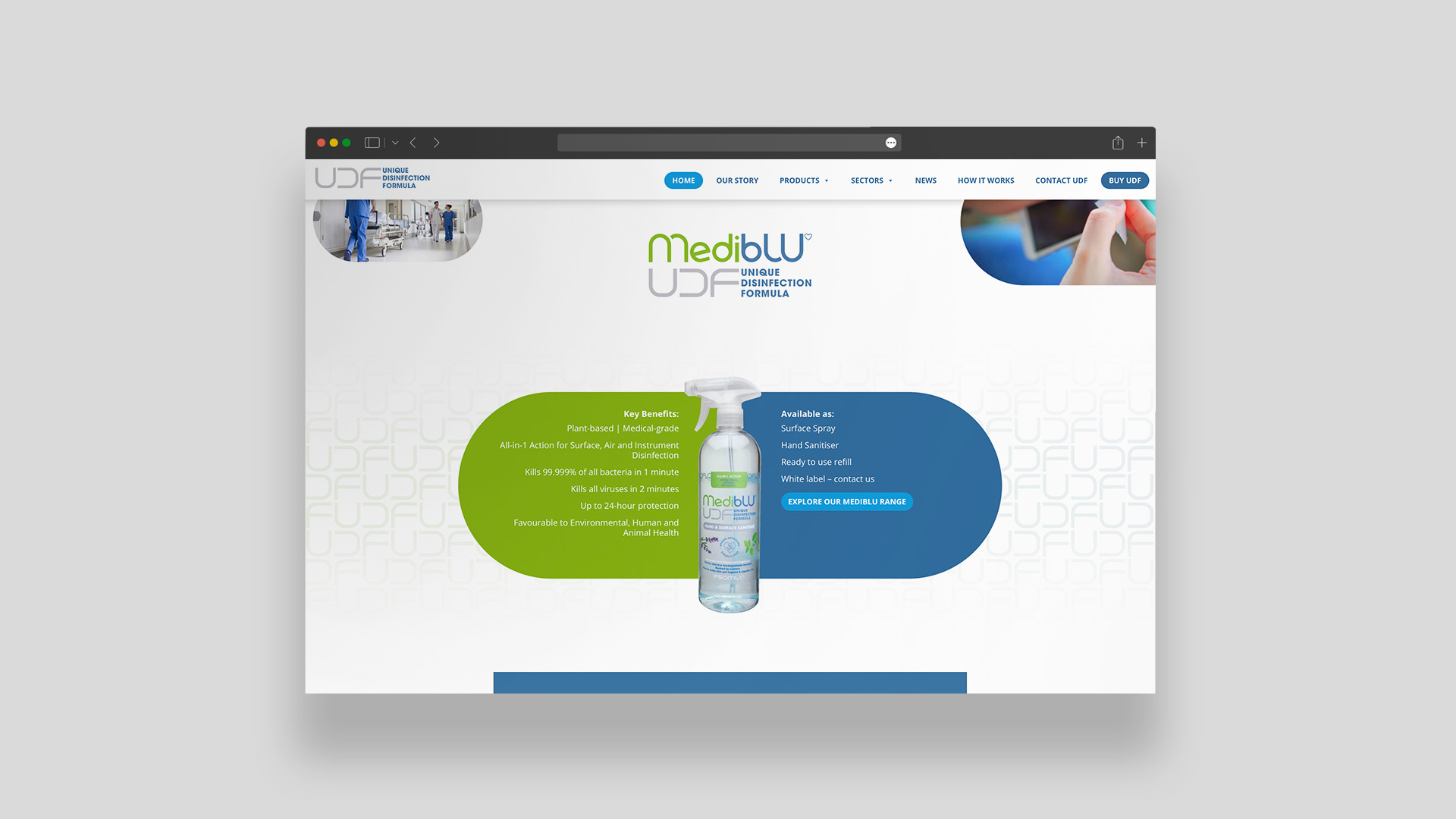 UDF Healthcare - MediBLU Website home